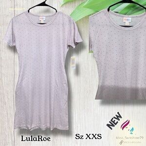 LulaRoe NEW - Sz XXS - lavender dress with pockets and black Polka Dots